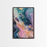 Galaxy Swirl, Sacred Geometry Wall Art, Teal Wall Art, Blue and Green Wall Art, Canvas Print, Abstract Art, Whimsical Art