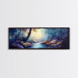 Enchanted Forest Stream Canvas Print Fantasy Landscape Wall Art Mystical Nature Decor Living Room Artwork Whimsical Tree Art