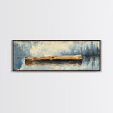 Driftwood Reflection Framed Canvas Print Coastal Wall Art, Rustic Lake House Decor, Minimalist Nature Art, Neutral Bedroom Wall Decor