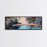 Exotic Palm Oasis Canvas Print Tropical Paradise Wall Art Boho Beach Decor Relaxing Home Accent Bedroom Living Room Gift