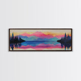 Vibrant Sunset Mountains Canvas Print - Abstract Landscape Wall Art, Colorful Nature Painting, Bold Statement Home Decor