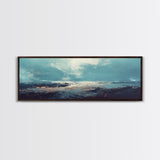 Moody Ocean Canvas Print Coastal Seascape Art, Abstract Blue Water Painting, Home Decor, Living Room Wall Art, Ocean Wall Art