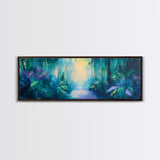 Lush Jungle Pathway Painting Tropical Rainforest Wall Art Greenery Nature Decor Vibrant Botanical Artwork Boho Living Room
