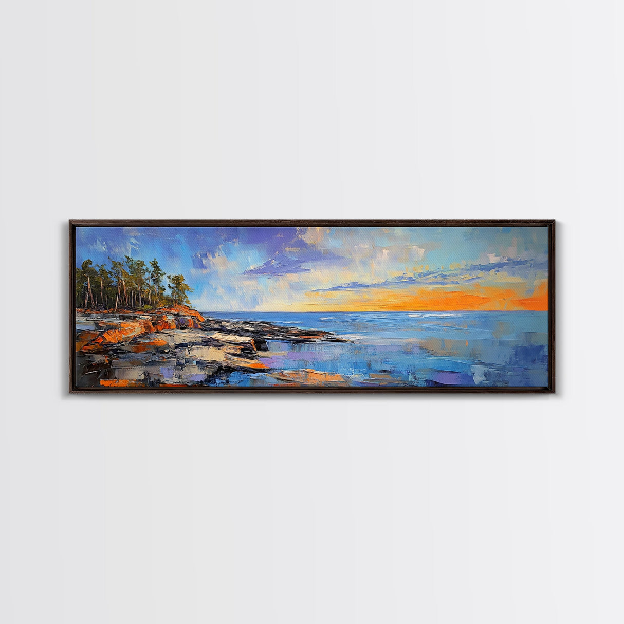 Sunset Coastal Escape Canvas Print, Scenic Ocean Landscape, Nature Wall Art, Beach House Decor, Vibrant Art, Living Room Art