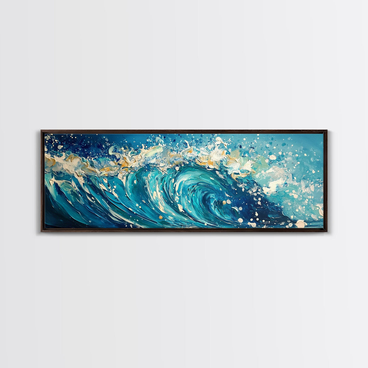 Ocean Wave, Blue Coastal Wall Art, Water Splash Painting, Beach House Decor, Canvas Print, Nautical Style, Bathroom Artwork