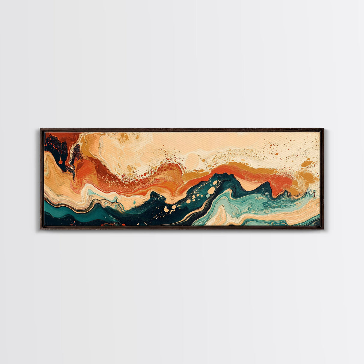Earthy, Abstract, Swirl, Texture, Framed Canvas Print, Boho Wall Art, Warm Tones Painting, Living Room Decor, Modern Aesthetic