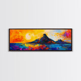 Fiery Sunset, Abstract Mountain, Canvas Print, Modern Landscape Art, Living Room Wall Decor, Bold Wall Art, Colorful Nature Art