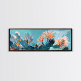 Blooming Cactus Flowers Canvas Print Vibrant Desert Painting, Boho Wall Art, Southwest Decor, Botanical Living Room Artwork