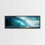 Turquoise Ocean Wave Canvas Print Coastal Photography Wall Art, Large Beach House Decor, Modern Living Room or Office Art, Gift Idea