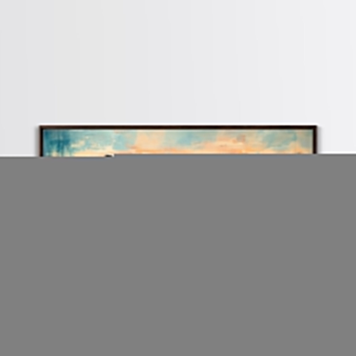 Mountain Reflections at Sunset Wall Art, Abstract Landscape Painting, Blue and Orange Artwork, Statement Piece, Office