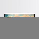 Mountain Reflections at Sunset Wall Art, Abstract Landscape Painting, Blue and Orange Artwork, Statement Piece, Office