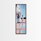 White House Porch, Coastal Home Art, Minimalist Architecture, Light and Airy, Aesthetic Home Decor, Summer Vibes, Framed Canvas Print