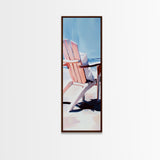 Adirondack Chair, Beachside Relaxation, Pink and Blue Art, Framed Canvas Print, Coastal Home Decor, Summer Vibes, Living Room Wall Art
