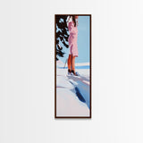 Winter Stroll, Cozy, Snowy, Canvas Print, Modern Minimalist Wall Art, Fashion Illustration, Serene Winter Scene, Home Decor