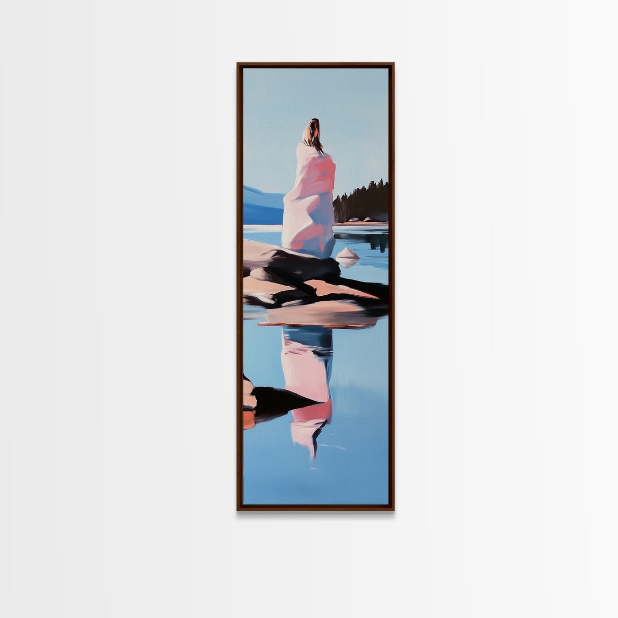 Reflective Moment, Water, Peaceful, Canvas Print, Contemporary Art, Minimalist Landscape, Nature Inspired Decor, Modern Aesthetic