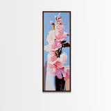 Pink Flowers, Botanical, Blooming Art, Nature Wall Art, Feminine Decor, Modern Floral Painting, Bedroom Aesthetic, Canvas Print