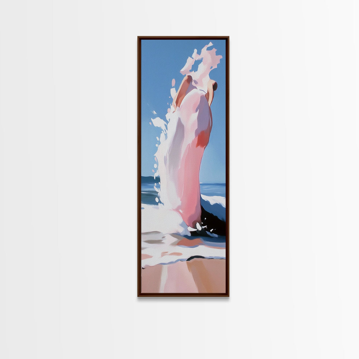 Ocean Wave, Abstract Water Art, Beach Aesthetic, Coastal Home Decor, Modern Minimalist Wall Art, Relaxing Seascape, Framed Canvas Print