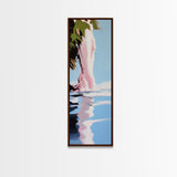 Water Reflection, Abstract Tree, Surreal Nature, Framed Canvas Print, Tranquil Wall Art, Soft Blue and Pink, Living Room Wall Art Print
