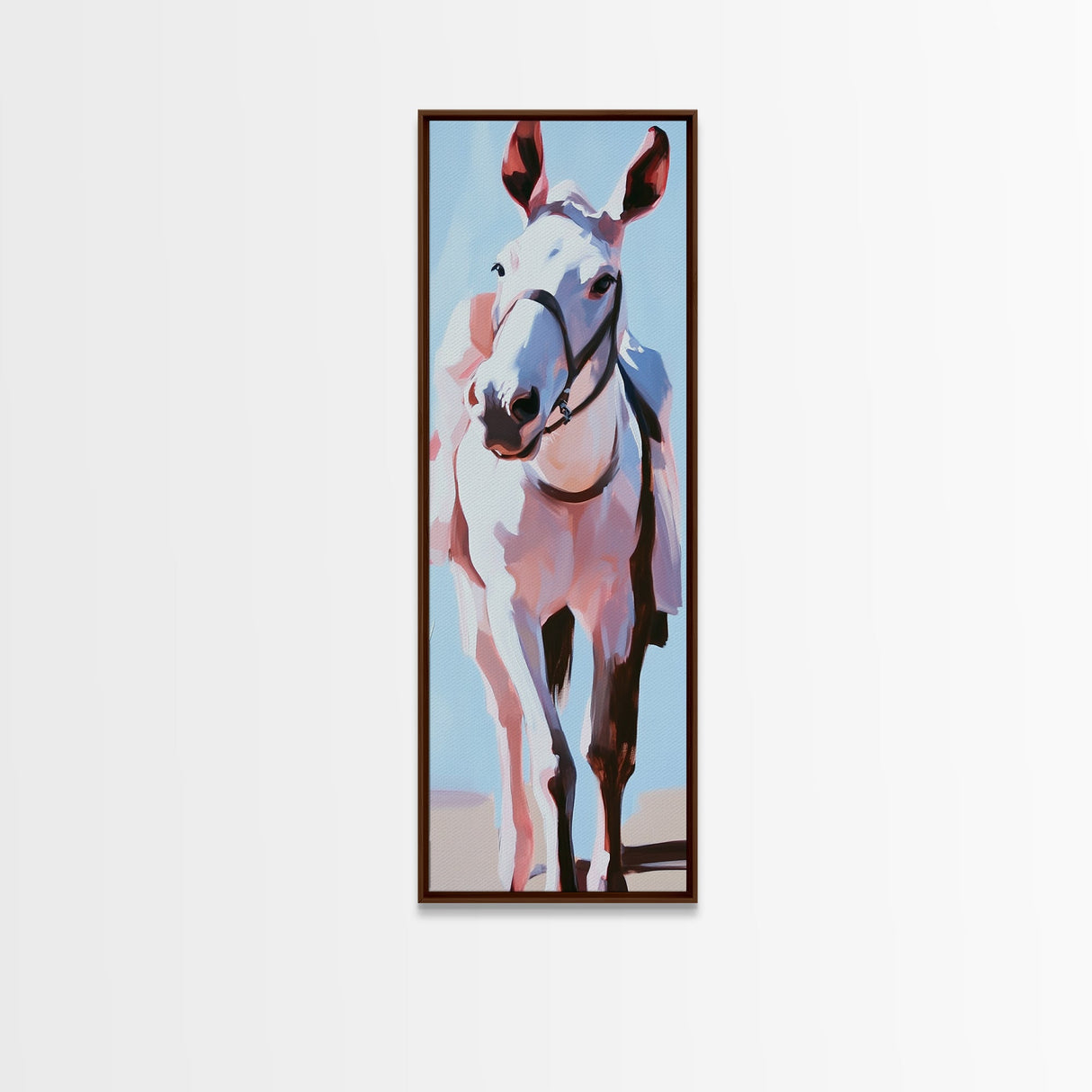White Horse, Equestrian Art, Modern Farmhouse, Framed Canvas Print, Rustic Wall Art, Boho Western Style, Living Room Wall Art