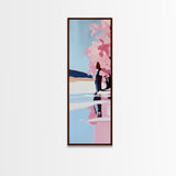 Cherry Blossom, Spring Landscape, Feminine Art, Nature Serenity, Japanese Garden, Pastel Aesthetic, Bedroom Wall Art, Framed Canvas Print