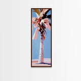Palm Tree, Coastal Breeze, Tropical Aesthetic, Framed Canvas Print, Beach House Decor, Minimalist Painting, Living Room Art, Gift
