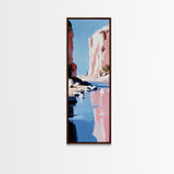 Canyon River, Rocky Reflections, Framed Canvas Print, Southwest Landscape, Desert Aesthetic, Serene Nature Art, Living Room Decor