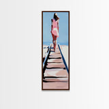 Walk to the Sea, Serene Beach Path, Minimalist Coastal Art, Canvas Print, Ocean Wall Art, Pastel Tones, Relaxing Home Decor