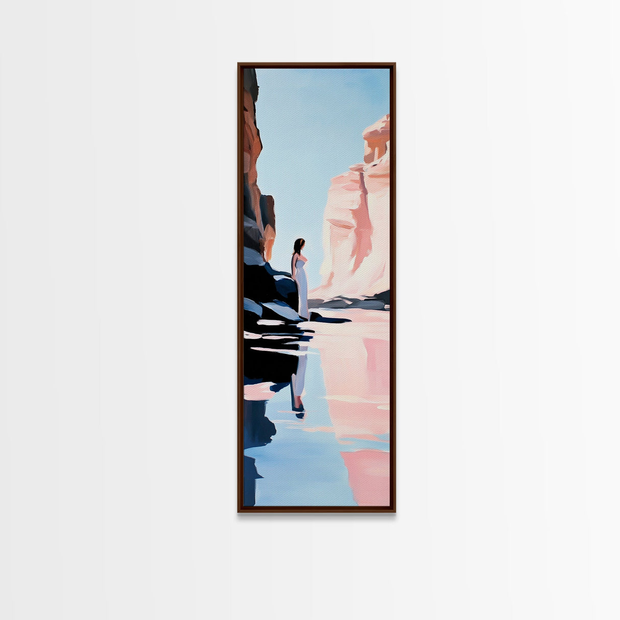 Desert Serenity, Soft Pastel Wall Art, Minimalist Landscape, Boho Art, Southwest Decor, Nature Painting, Living Room Canvas Print