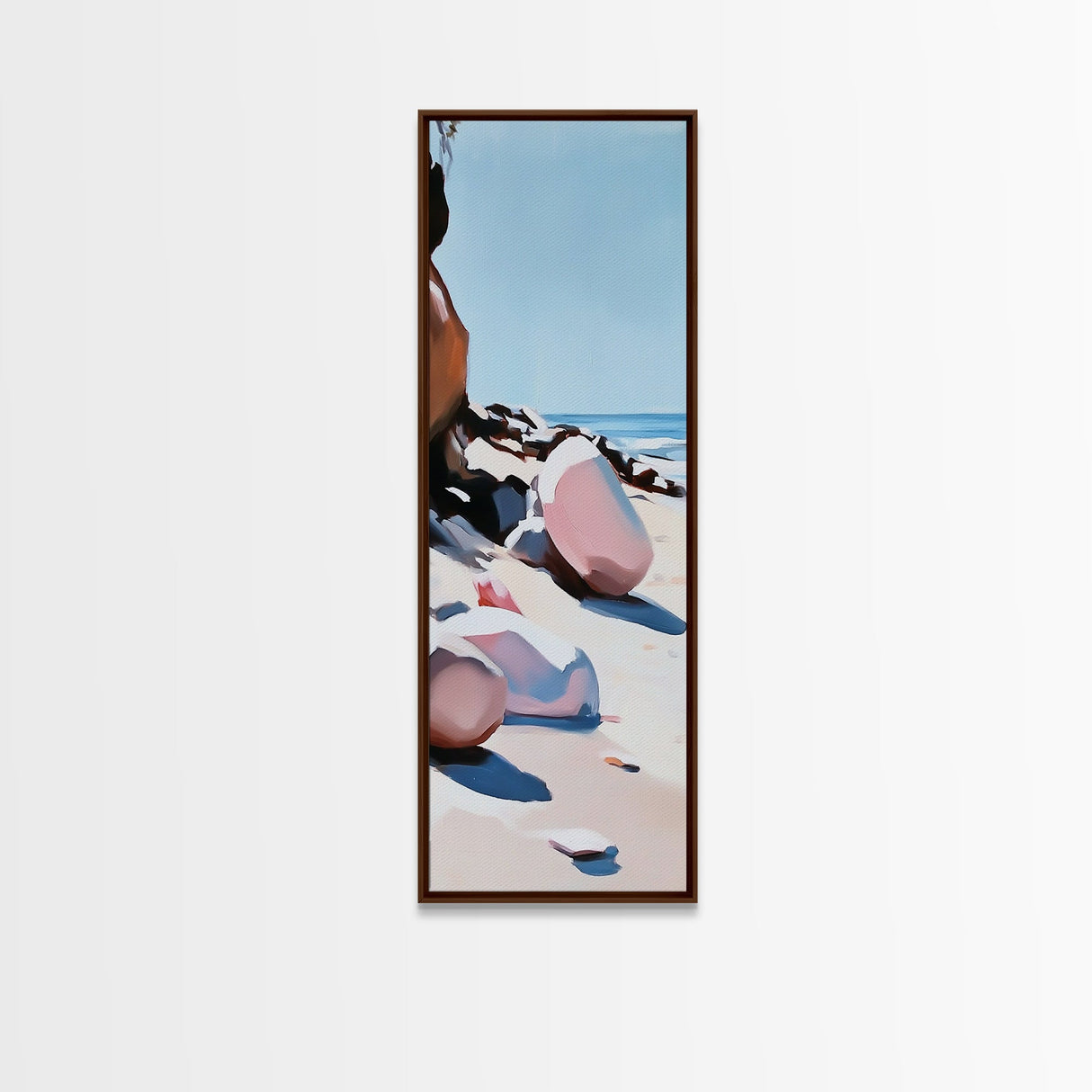 Sunset Glow, Blush Toned Art, Tranquil Nature Painting, Abstract Landscape, Peaceful Wall Art, Warm Aesthetic, Living Room Canvas Print