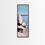 Rocky Shoreline, Minimalist Coastal Art, Nature Inspired Painting, Earthy Tones, Tranquil Beach Scene, Ocean View, Canvas Print