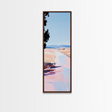 Country Road, Pastel Landscape Art, Rustic Farmhouse Wall Decor, Minimalist Painting, Serene Nature Scene, Living Room Framed Canvas Print