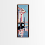 Dock House, Coastal Wall Art, Beach House Decor, Nautical Artwork, Ocean Reflection, Seaside Art, Living Room Art, Canvas Print