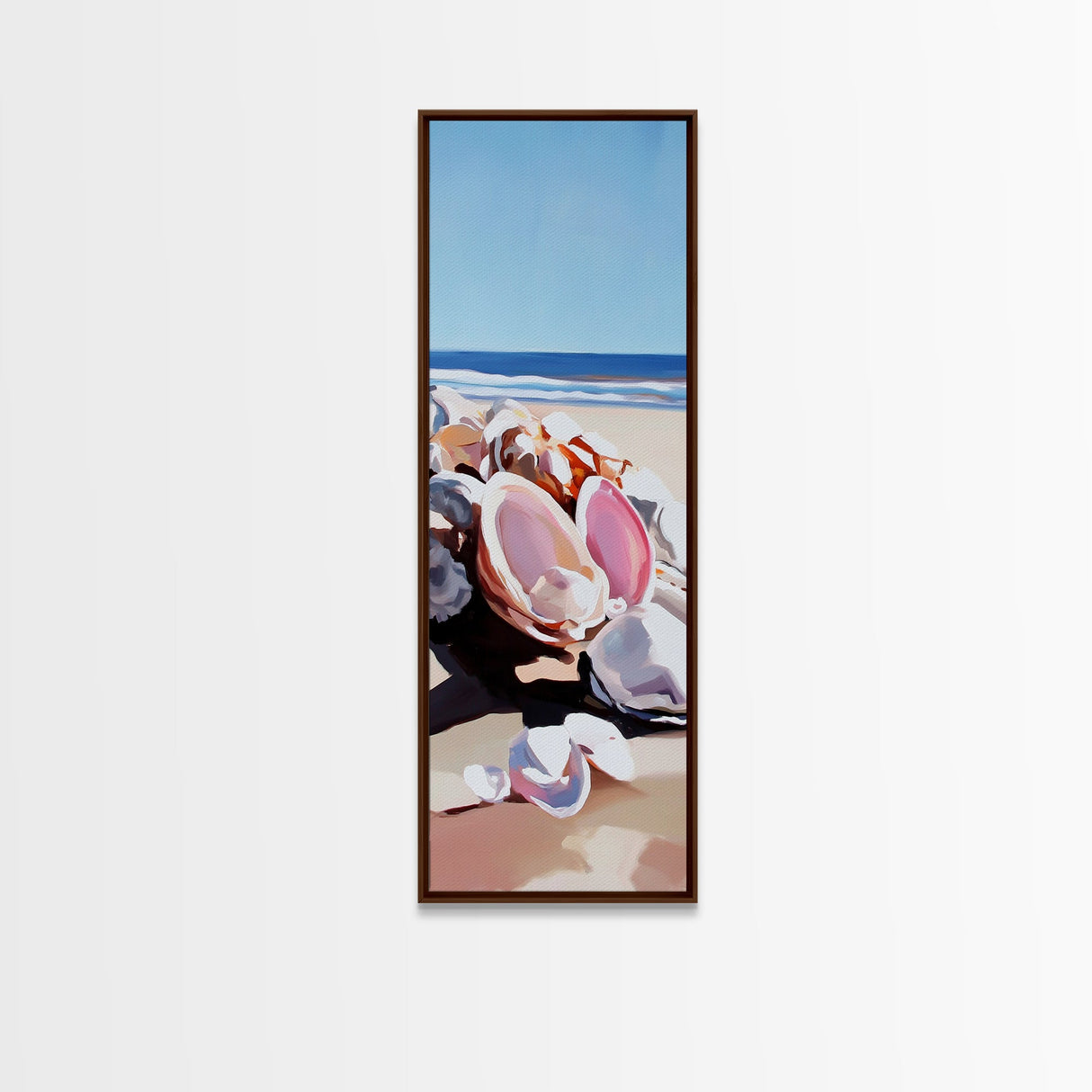 Shell Collection, Seaside Art, Beach Wall Art, Framed Canvas Print, Coastal Aesthetic, Ocean Inspired, Modern Minimalist, Living Room Decor