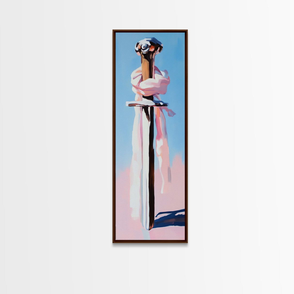 Wrapped Sword, Knight Artwork, Fantasy Wall Art, Rustic Decor, Warrior Aesthetic, Medieval Painting, Framed Canvas Print