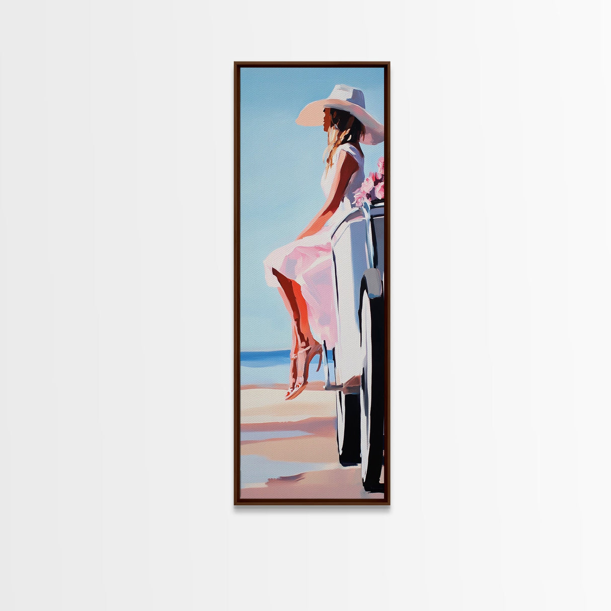 Sunset Cowgirl, Western Fashion, Feminine Art, Canvas Print, Modern Country Decor, Chic Bedroom Wall Art, Stylish Home Accent, Gift Idea
