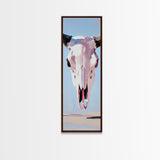 Bull Skull, Western Rustic, Desert Vibes, Framed Canvas Print, Boho Wall Art, Cowboy Aesthetic, Southwest Home Decor, Living Room Accent