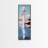 Coastal Reflection, Modern Beach Art, Minimalist Ocean Decor, Contemporary Wall Art, Blue and Pink Seascape, Canvas Print, Bedroom Wall Art