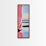 Pink Horizon, Coastal Sunrise, Minimalist Beach Painting, Abstract Seascape Art, Contemporary Pastel Wall Decor, Canvas Print, Office Wall Art