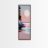 Sunset Beach, Ocean Landscape Painting, Warm Coastal Colors, Abstract Water Reflection, Modern Art, Canvas Print, Living Room Wall Art