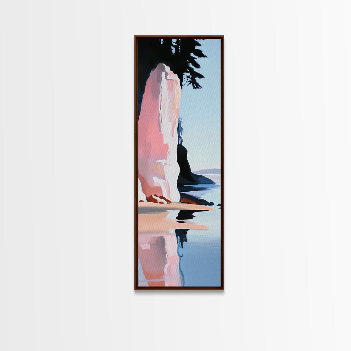 Ocean Cliff, Coastal Wall Art, Nautical Decor, Seascape Painting, Minimalist Beach Art, Serene Home Decor, Framed Canvas Print