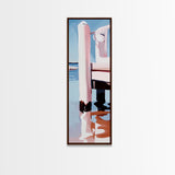 Dockside Reflection, Wooden Pier, Nautical Vibes, Framed Canvas Print, Coastal Art, Beach Home Decor, Minimalist Art, Bathroom Wall Art