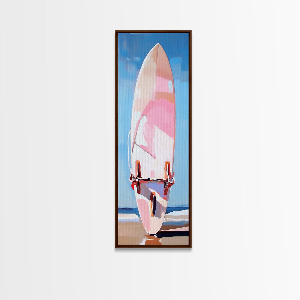 Surfboard Art, Beach Wall Decor, Coastal Living Print, Modern Summer Art, Minimalist Style, Framed Canvas Print, Ocean Lover Gift