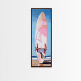 Surfboard Art, Beach Wall Decor, Coastal Living Print, Modern Summer Art, Minimalist Style, Framed Canvas Print, Ocean Lover Gift