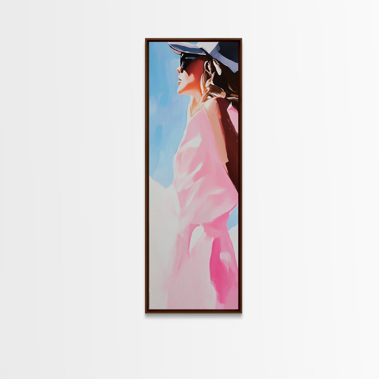 Sunlit Beauty, Feminine Portrait Art, Modern Minimalist, Fashion Wall Decor, Stylish Home Print, Canvas Print, Boho Aesthetic