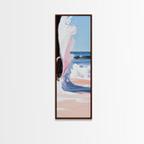 Coastal Wave, Pink Sunset, Canvas Print, Modern Beach Art, Abstract Ocean Wall Decor, Nautical Home Aesthetic, Living Room Art