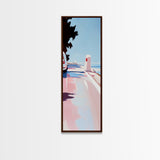 Seaside Walkway, Nautical Wall Art, Coastal Landscape, Canvas Print, Beach House Decor, Ocean Painting, Minimalist Art, Bedroom Wall Art