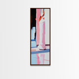 Abstract Chess Piece, Modern Art, Pink and White Decor, Framed Canvas Print, Bold Minimalist, Statement Piece, Office Wall Art