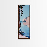 Lakeview Landscape, Minimalist Nature Art, Tranquil Waters, Framed Canvas Print, Modern Wall Decor, Pastel Home Art, Living Room Decor