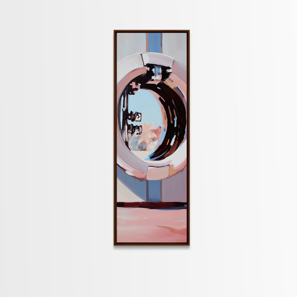 Porthole Reflection, Nautical Aesthetic, Ocean View Art, Framed Canvas Print, Modern Minimalist, Coastal Decor, Living Room Art