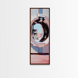 Porthole Reflection, Nautical Aesthetic, Ocean View Art, Framed Canvas Print, Modern Minimalist, Coastal Decor, Living Room Art